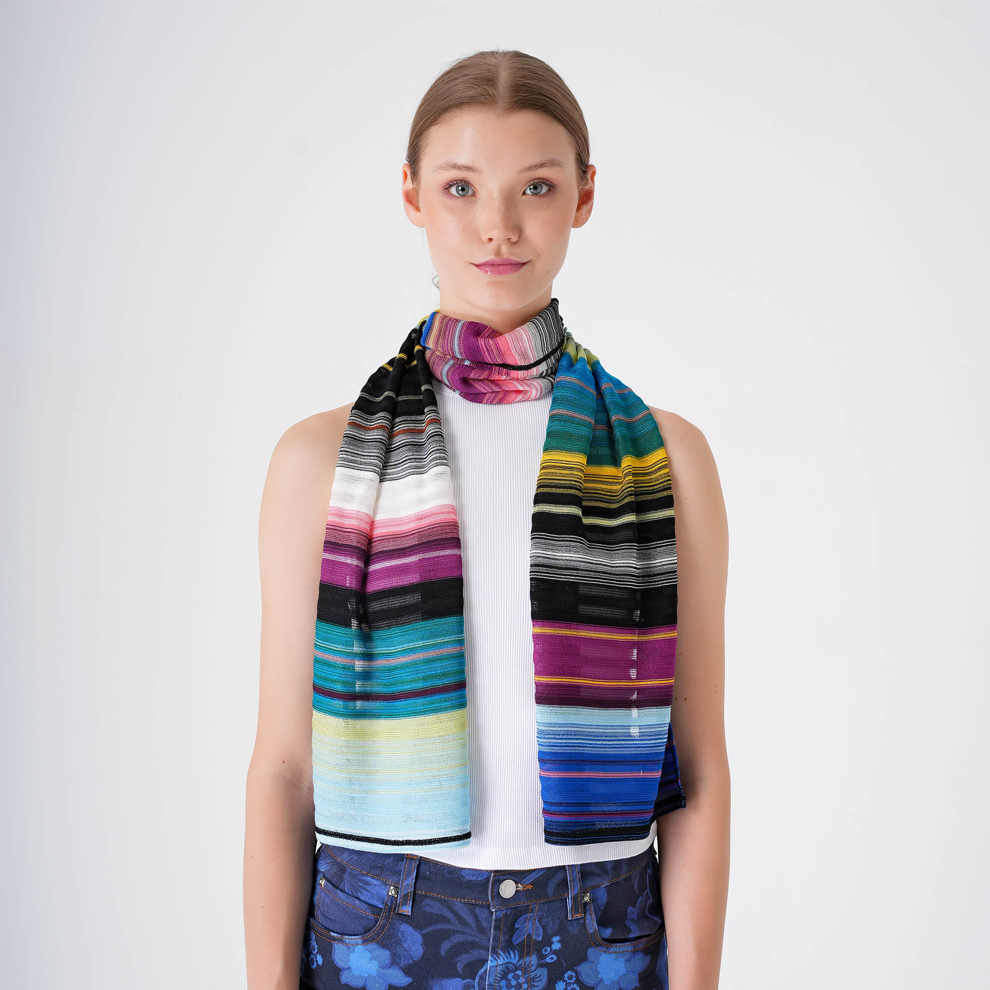 Missoni - Multicolor Striped Knitted Shawl /Scarf